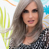 Belinda Lace Front Mono Part Synthetic Wig Long Layers Envy - Medium Grey