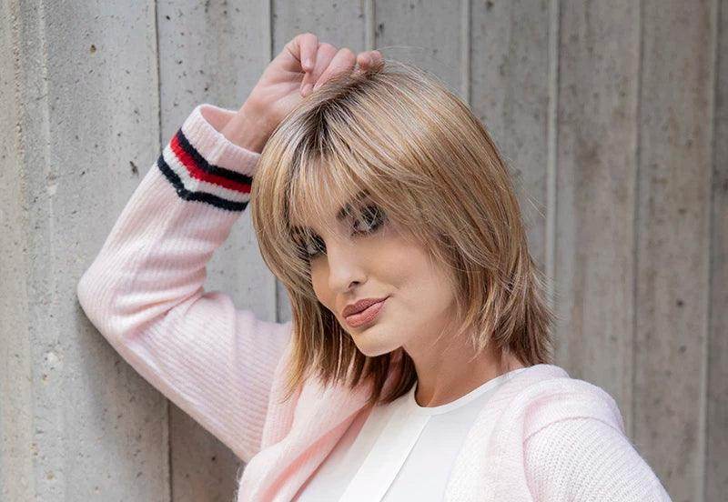 Amber wig by Envy in Golden Nutmeg, lace front monofilament top
