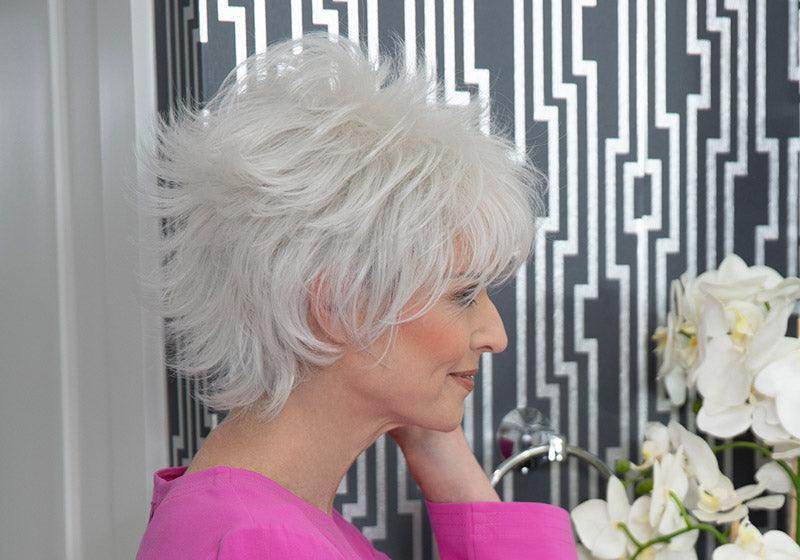 Aria | EnvyHair Human/Synthetic Blend Wig | Open Cap Construction | Envy Alan Eaton | Light Grey | Envy Wig | Image Maker Wigs Online