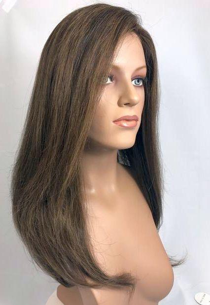 Long 16" Human Hair Topper 3/4 Demi - Cap Wig Look of Love 267 - H - Image Maker Wigs Online