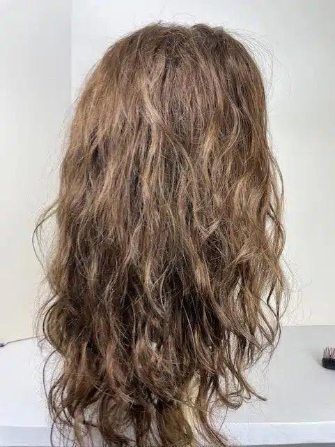 Long 16" Human Hair Topper 3/4 Demi - Cap Wig Look of Love 267 - H - Image Maker Wigs Online
