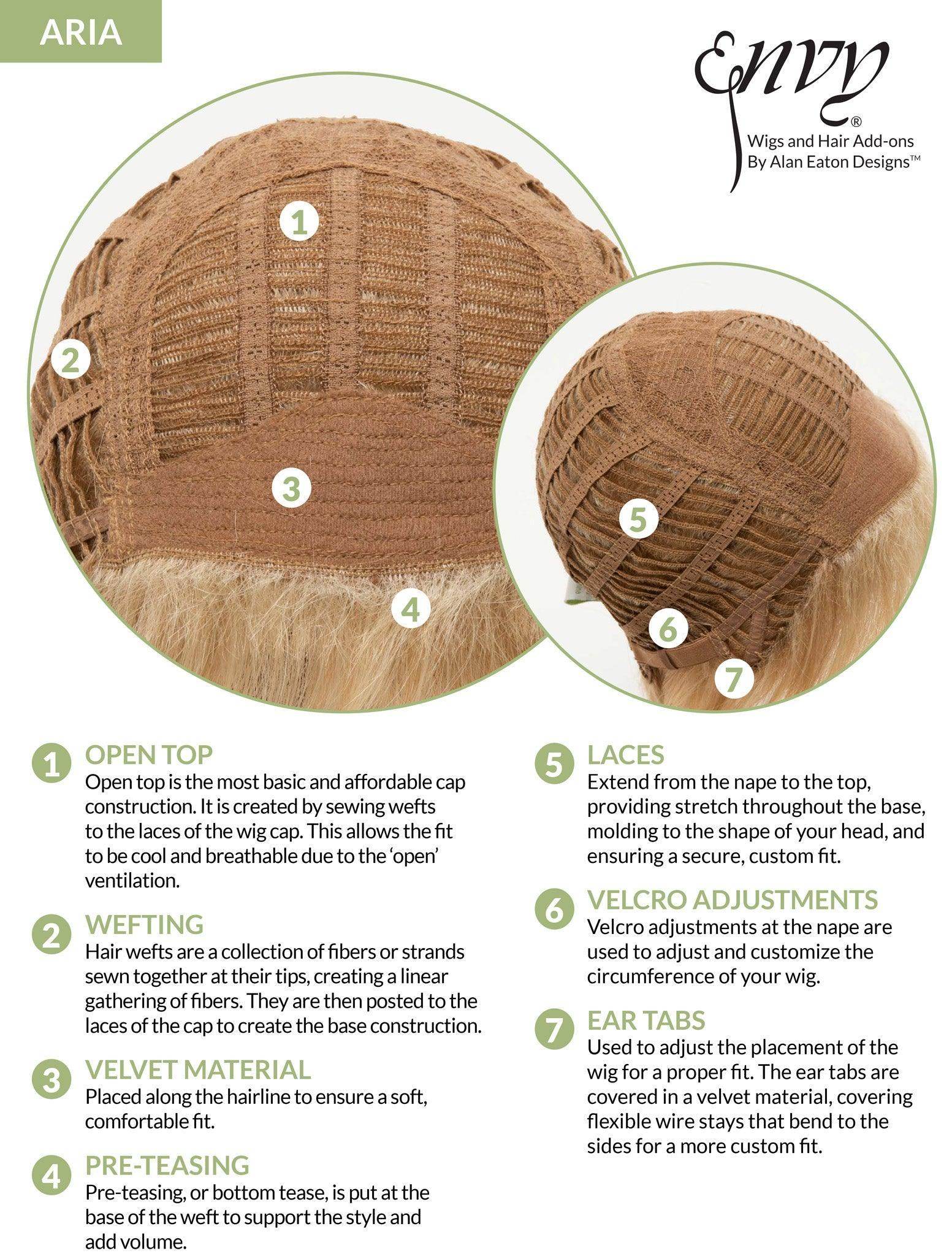 Aria | EnvyHair Human/Synthetic Blend Wig | Open Cap Construction | Envy Alan Eaton | Mocha Frost | Envy Wig | Image Maker Wigs Online