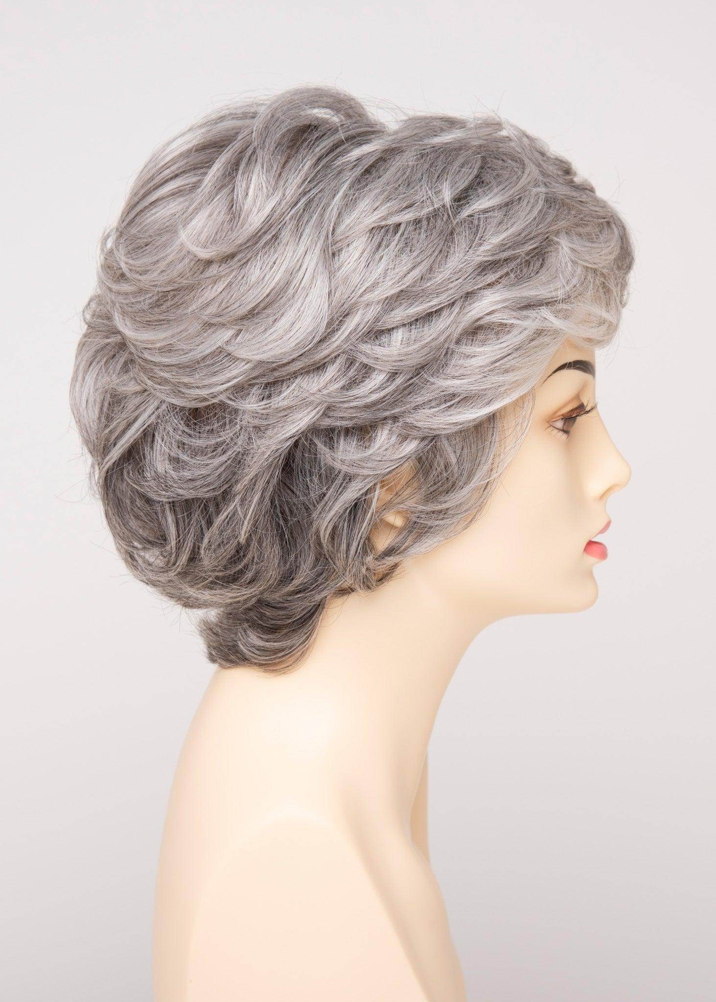 Aubrey | Mono Top Hand-Tied Wig | 30/70 Human Hair Blend | Envy | Medium Grey | Envy Wig | Image Maker Wigs Online