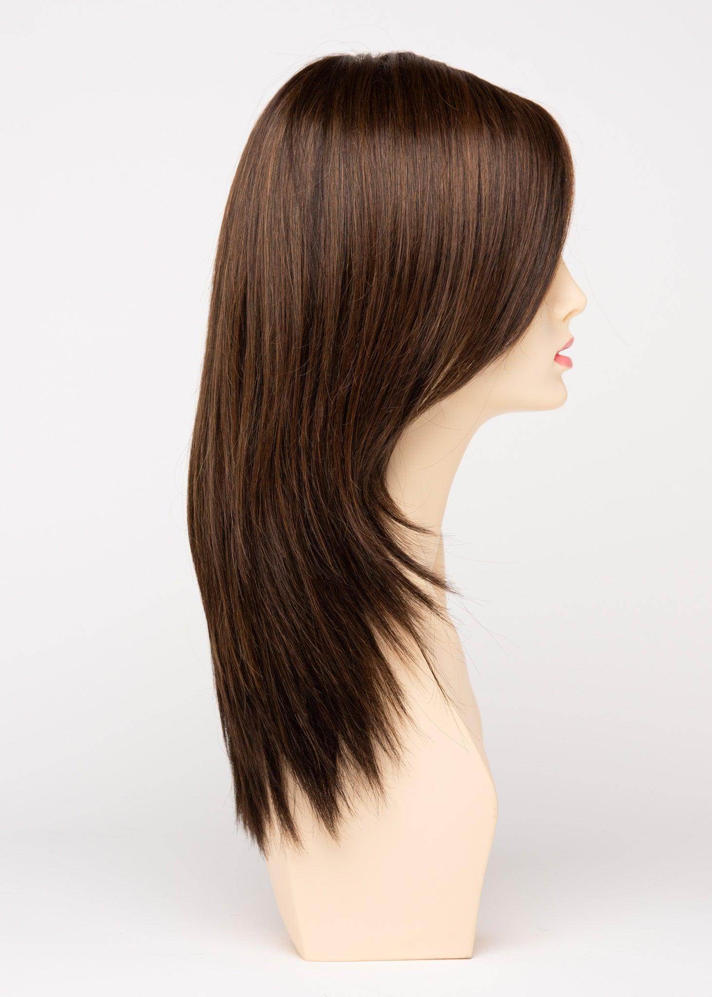 Ava | Mono Part Lace Front Wig | 30/70 Human Hair Blend | Envy | Ava-Medium Brown | Envy | Image Maker Wigs Online