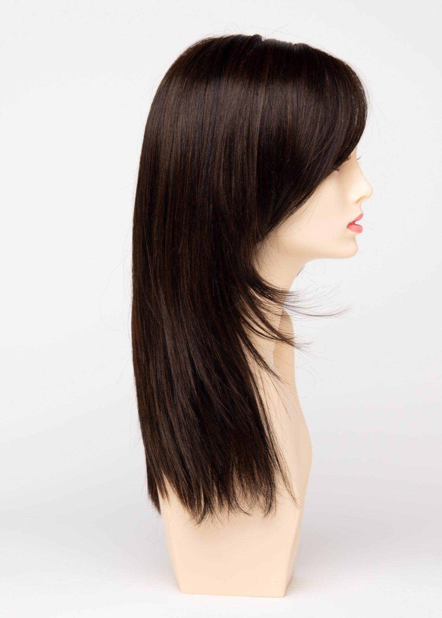 Ava | Mono Part Lace Front Wig | 30/70 Human Hair Blend | Envy | Ava-Dark Brown | Envy | Image Maker Wigs Online