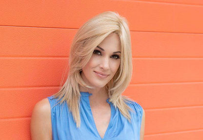 Ava | Mono Part Lace Front Wig | 30/70 Human Hair Blend | Envy | Ava-Medium Blonde | Envy | Image Maker Wigs Online