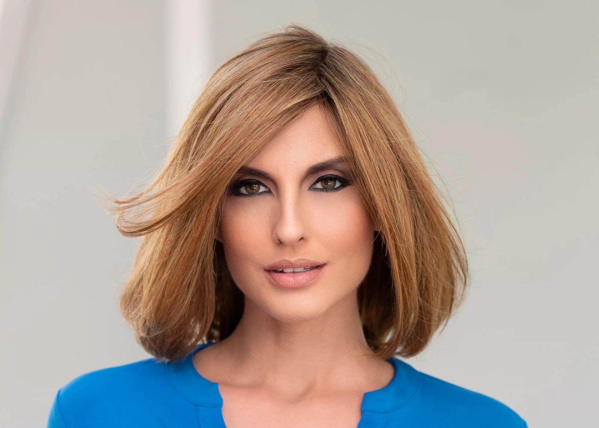 Lynsey - EnvyHair Human Hair Synthetic Blended Mono Top Wig by Envy - Image Maker Wigs Online